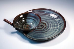 PLATE WITH ATTACHED BOWL