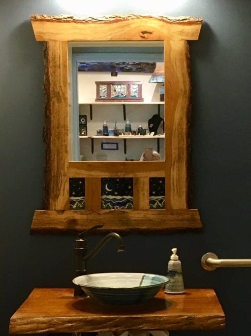 Handmade vessel sink and mirror