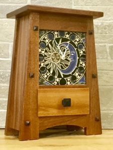Handmade Tile and wood clock