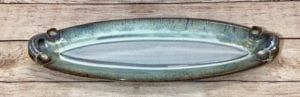 Oval bread tray in Mist by Salvaterra Pottery