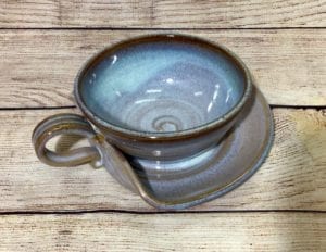 soup and crackers bowl in Mist by salvaterra pottery