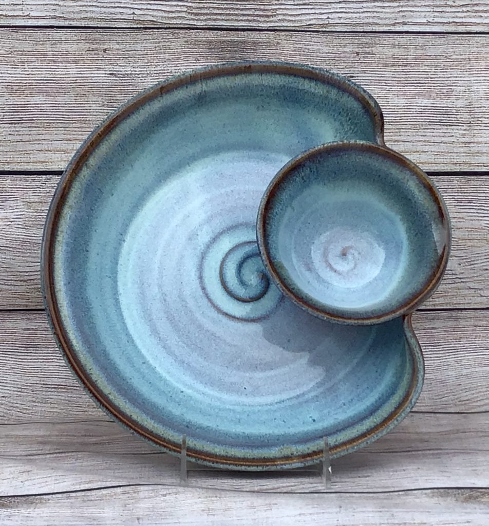 chip and dip salvaterra pottery blue