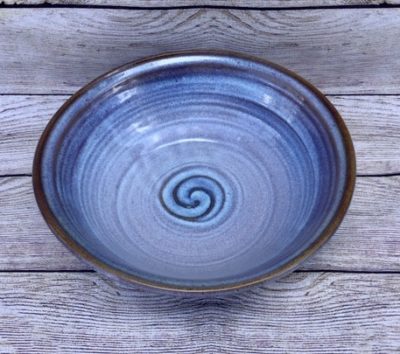 Large blue Pottery Serving Bowl