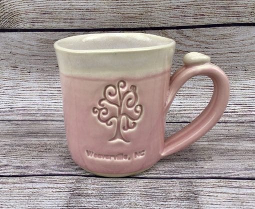 Pink custom logo pottery handmade mug
