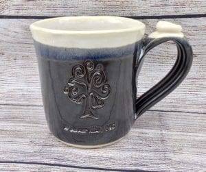 Black custom logo pottery mug