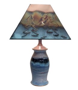 Blue lamp salvaterra pottery